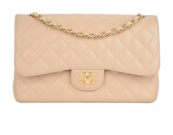 classic flap jumbo, caviar, beige, db, ac, 14770582 (2010-2011), 3*